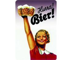 Blechschild Hurra! Bier! Werbereplik 20 x 30 cm tin sign enseignes en metál Metallschild Retro Werbung Blechschilder
