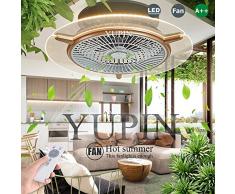 Fan Deckenlampe Dimmbar Deckenventilator Fan Licht Mit Beleuchtung Und Fernbedienung LED Runde Fan Kreative Deckenleuchte Modern Ventilatorlicht Pendelleuchte Für Wohnzimmer Esszimmer Schlafzimmer