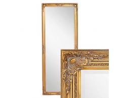 LEBENSwohnART Wandspiegel LEANDOS 180x70cm barock Gold antik Design Spiegel pompös Holzrahmen