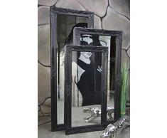 Livitat® Wandspiegel Badspiegel Spiegel barock antik Schwarz Landhaus Rokoko 120 x 60 cm LV9041