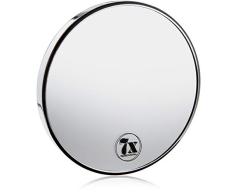 Fantasia Metall Kosmetikspiegel mit 7-Fach Vergrößerung, Premium Schminkspiegel Ø 15cm rund mit Saugnapf, Make-Up-Spiegel für zuhause und unterwegs