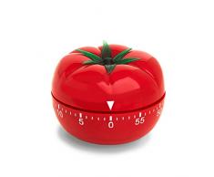 ADE Mechanischer Küchentimer TD 1607. Klassischer Kurzzeitmesser in Form einer Tomate aus hochwertigem ABS-Kunststoff zum Aufziehen. Akustisches Signal nach Zeitablauf. Zuverlässige Eieruhr. Rundskala