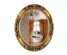 ZYLBDNB Spiegel, Badezimmerspiegel, einfacher Spiegel, ovaler Wandspiegel für das Badezimmer, Beauty-Salon, dekorativer Spiegel, Retrospiegel, europäischer Stil C