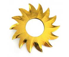 TEMPELWELT Feng Shui Spiegel Dekospiegel Sonne Ø 60 cm aus Holz Gold bemalt, Wanddeko Wandsymbol Symbol Solarplexus Chakra, Chi Energie lenken, Energiespiegel
