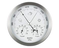 GardenMate® Wetterstation analog 3in1 Edelstahlrahmen Ø 14 cm Barometer Thermometer Hygrometer