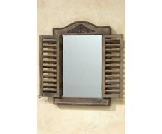 B&B WANDSPIEGEL IN BRAUN Modell FENSTERLADEN Spiegel Holz BAROCK