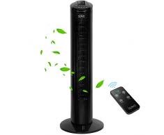 OZAVO Turmventilator, 3 Stufen Ventilator, oszillierend Standventilator, Tower-Ventilator Säulenventilator mit Fernbedienung, 78cm