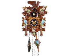 Kuckucksuhr Kuckuckuhr Echtholz NEU batteriebetriebenes Quartzwerk Kuckuckruf Eble -Bemalt 22cm-