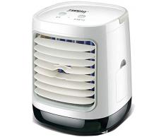 PARTAS Tragbare Silent-Ventilation Mini Klimaanlage Ventilator, Haushaltsluftkühler, USB Luftkühler, Desktop-Luftbefeuchter, Schnellkühlung mit Licht (Color : White)