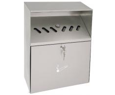 Wedo 17038126 Wandascher (mit Wetterschutzdach, Edelstahl, Füllmenge 6,8 Liter)