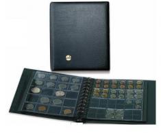SAFE 864 COIN COMBI Münzalbum mit 11 Ring Mechanik in schwarzem Skai + 4 x Münzblättern / Ergänzungsblättern für Münzen mit verschiedenen Durchmessern bis 55 mm + schwarzen Zwischenblättern
