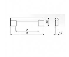 Möbelgriff Schubladengriff Schrankgriff - Edelstahl matt gebürstet - diverse Lochabstände (96 mm)