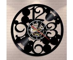 CDNY Große Digitale Wanduhr Zeitgenössische Küchenwanduhr aus echten Schallplatten Große Digitale einfache abstrakte Uhr