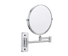 LY88 Schminkspiegel 8-Zoll-beidseitig drehbarer Wandspiegel, ausziehbarer, Faltbarer Bad-Kosmetik-Schminkspiegel mit 3-facher / 1-facher Vergrößerung für Bad und Schlafzimmer mit Bohrung