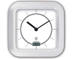 Zeit-Bar Funk-Wanduhr Badezimmer mit Temperaturanzeige, LAUTLOS