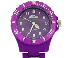 Relda Schwesternuhr Analog Unisex Gummiert Drehlünette Violet