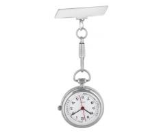 Pacific Time Schwesternuhr Krankenschwesteruhr Pulsuhr Kitteluhr Pflegeuhr Nurse Watch Analog Quarz silber hochglanz 20655
