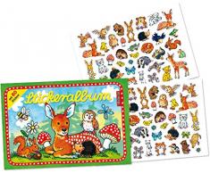 Stickeralbum mit über 80 Sticker * SÜSSE WALDTIERE * von LUTZ MAUDER // 72010 // Rehe Hasen Igel Rehkitz Mäuse Geschenk Tattoo Kindersticker Aufkleber Stickerbuch
