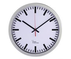 Hama Funk Wanduhr (Große DCF-Funkuhr mit automatischer Zeiteinstellung, Jumbo Uhr mit 30 cm Durchmesser) silber