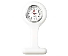 Lancardo Krankenschwesteruhren Damen Herren Ansteckuhr Silkon mit Clip für Krankenschwester Pfleger Doktor Analog Quarz Uhren