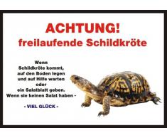 INDIGOS UG Türschild FunSchild - Schildkröte - für Käfig, Zwinger, Haustier, Tür, Tier, Aquarium - DIN A4 PVC 3mm stabil