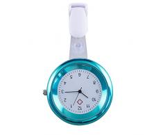 Dxlta Schwesternuhr aus Silikon, Clip, Infektionskontrolle, Design für Krankenschwestern, medizinische Brosche Azurblau