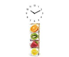 Wanduhr aus Glas für die Küche, Ice Cube Clock, Eiswürfel mit Früchten, 20x60 cm von Eurographics