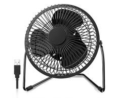 FUNME Mini USB Ventilator Tragbar 6 Zoll Lüfter Tischventilator Portable Fans 360 Grad Drehung Persönlicher Ventilatoren mit Metallbügel für Büro Haus Reisen Outdoor (Schwarz)