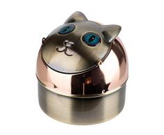 Windaschenbecher CAT Kippaschenbecher Katzen Aschenbecher für Innen und Außen Metall Windascher Kippascher (Cilly)
