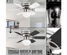 LED Luxus Decken Lampe Küchen Büro Ventilator Raum Kühler Leuchte Zugschalter Rechts- Linkslauf