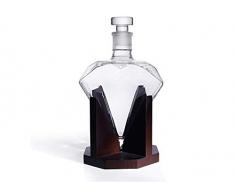 opasd Weinzubehör Weinregal Diamant-Kristallbleifreies Glas Dekanter, Prozessmodellierung Flaschen, Diamant Wodka Wein Schiff Weinregal