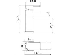 Einhandmischer Aqua für Waschtisch Wasserfall Chrom