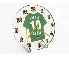 Wanduhr mit Fußball-Motiv, UEFA Champions League Teams, personalisierbar Werder Bremen FC Football Team