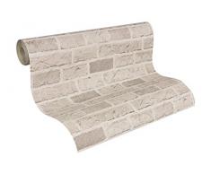 A.S. Création Papiertapete Dekora Natur, Mustertapete in Backsteinoptik, beige, creme, 779830