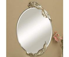 CLX Ovaler Spiegel,Ovaler Spiegel Vintage,Ovaler Spiegel, Silberner Spiegel Abgeschrägte Handwerksdekoration Dreidimensionaler Wasserdichter, Garten Wandbehang-Schminkspiegel,Gold