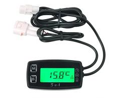 Runleader RL-TM005 Celsius Temperaturthermometer mit Voltmeter Uhr Temperatursensor für ATV UTV Dirtbike Motorrad Motorrad-Außenborder Schneemobil pitbike PWC Marine Boot wasserdicht