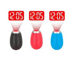 hinmay 3 St. Tragbarer Mini Projektion Uhr für LED Wand oder Decke Projektion, Schlafzimmer, Reisen, Camping, mit Schlüsselanhänger