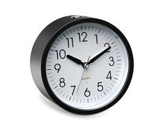 Eachui Analog Quarzwecker mit Nachtlicht, 4 Zoll großes Zifferblatt, Tischuhr mit Schlummerfunktion, laut, ansteigender Weckton, Batteriebetrieben