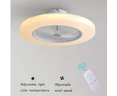 Deckenventilatoren Mit Beleuchtung 36W Creative Invisible Fan LED-Deckenleuchte Fernbedienung Dimmbar Ultra-leise Kann Timing Fan Kronleuchter Modernes Wohnzimmer Schlafzimmer Fan Lampe Φ58 * H20cm