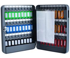 Pavo 8027040 Schlüssel-Kasten/Schrank, 54 Haken mit seitlichem Schlüsseleinwurf, dunkelgrau