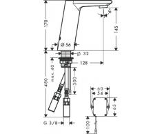 Hansgrohe 31101000 elektronische Waschtisch Armatur Metris S chrom Batteriebetrieb 6 V