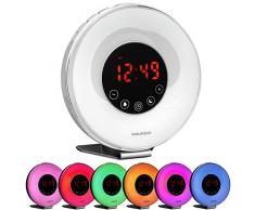 GRUNDIG Funkwecker mit Alba Simulation und Stimmungslicht mit verschiedenen LED-Farben, Mehrfarbig, Media