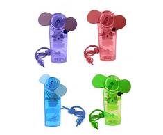 Ventilator Mini in 4 Farben Handventilator Miniventilator Hand Ventilator Umhängeband Lüfter (Blau)