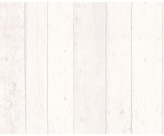 Livingwalls Tapete Surfing and Sailing, Mustertapete in Holzoptik, grau, weiß, 855046