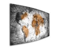 Bilder-Manufaktur Wanduhr Wanduhren Funkwanduhr Quarzwanduhr leises Uhrwerk kein Ticken handgefertigt in Deutschland Bild Bilder Wohnraumaccessoires Wohnraumdekoration Weltkarte Länder Erde 7829-3a