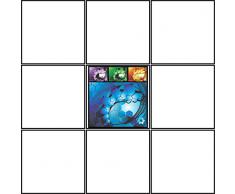 Fliesenaufkleber Fliesentattoos für Bad & Küche - NUR FÜR WEIßE FLIESEN - weißes Viereck als Hintergrund - Küchenfliesen für einzelne Fließen 10x10 cm - ME375 - abstrakt ball