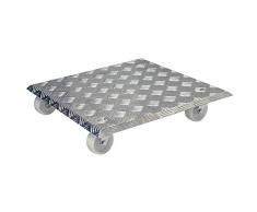 WAGNER Pflanzenroller Alaska 45 x 45 x 9,5 cm I Pflanzenroller & Blumenroller für Außenbereich + Innenbereich I Kübelroller aus Aluminium I Tragkraft 150 kg I Made in Germany - 20139001