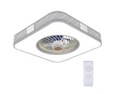 ASDF Henley 36W LED Deckenlampe Fan Deckenleuchte Deckenventilator mit Beleuchtung Modern Fan LED Lampe Weiß Dimmbar mit Fernbedienung für Schlafzimmer Arbeitszimmer, Eckig