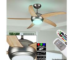 etc-shop Decken Ventilator Lampe dimmbar Fernbedienung Timer Kühler Leuchte im Set inkl. RGB LED Leuchtmittel