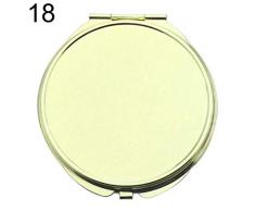 LASISZ 11 Arten Form Mini Spiegel Mädchen Mini Doppelseiten Tragbare Spiegel Tasche Make-up Kosmetik Kompaktspiegel, 18